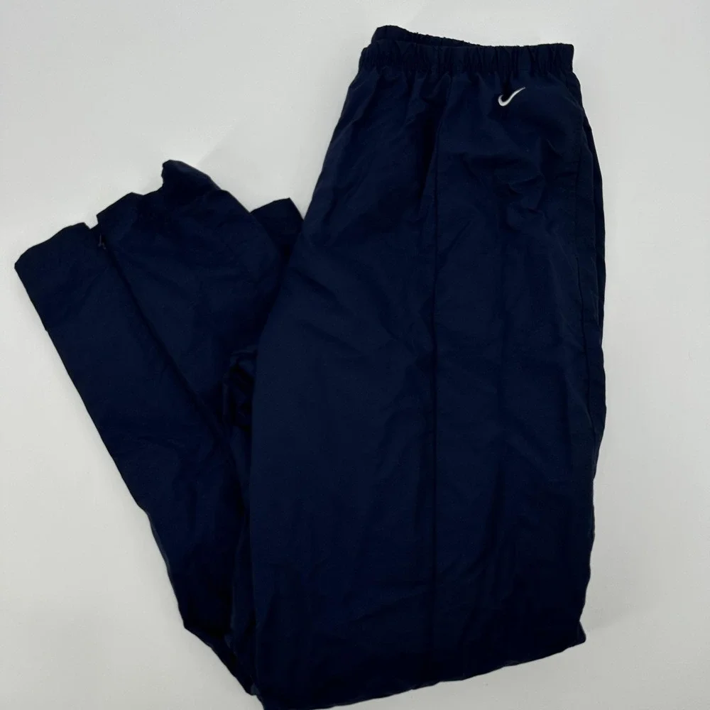 Nike Track Pants Womens XL Blue‎ Nylon Pull On Elastic Waist Athletic Lined